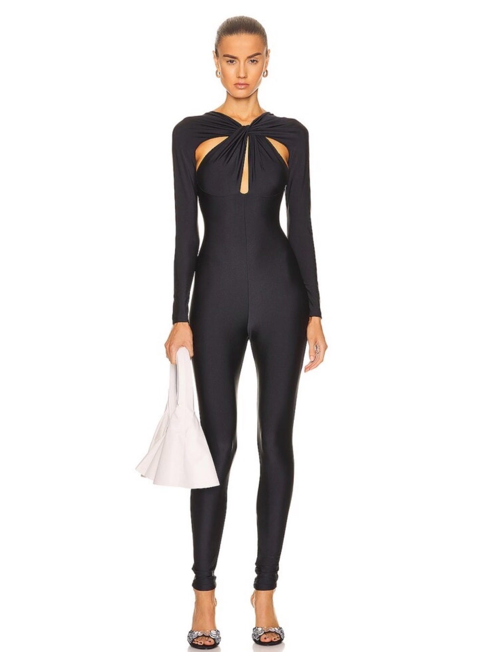 Coperni Jumpsuit Black Cat Spandex Cut Out Jumpsuit
